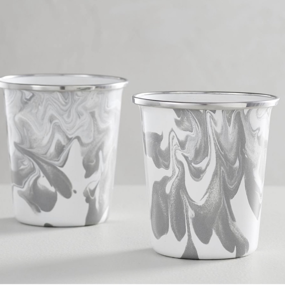 Set of 4 Marbled Enamel Tumblers